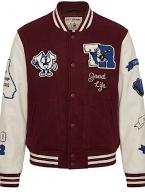 True Religion Varsity Letterman Jacket - Maroon & White